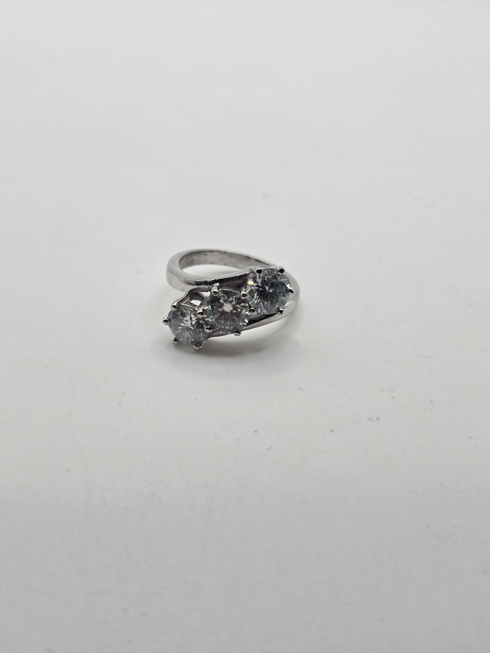 Sterling Silver Lab Diamond Ring - Picture 4 of 8